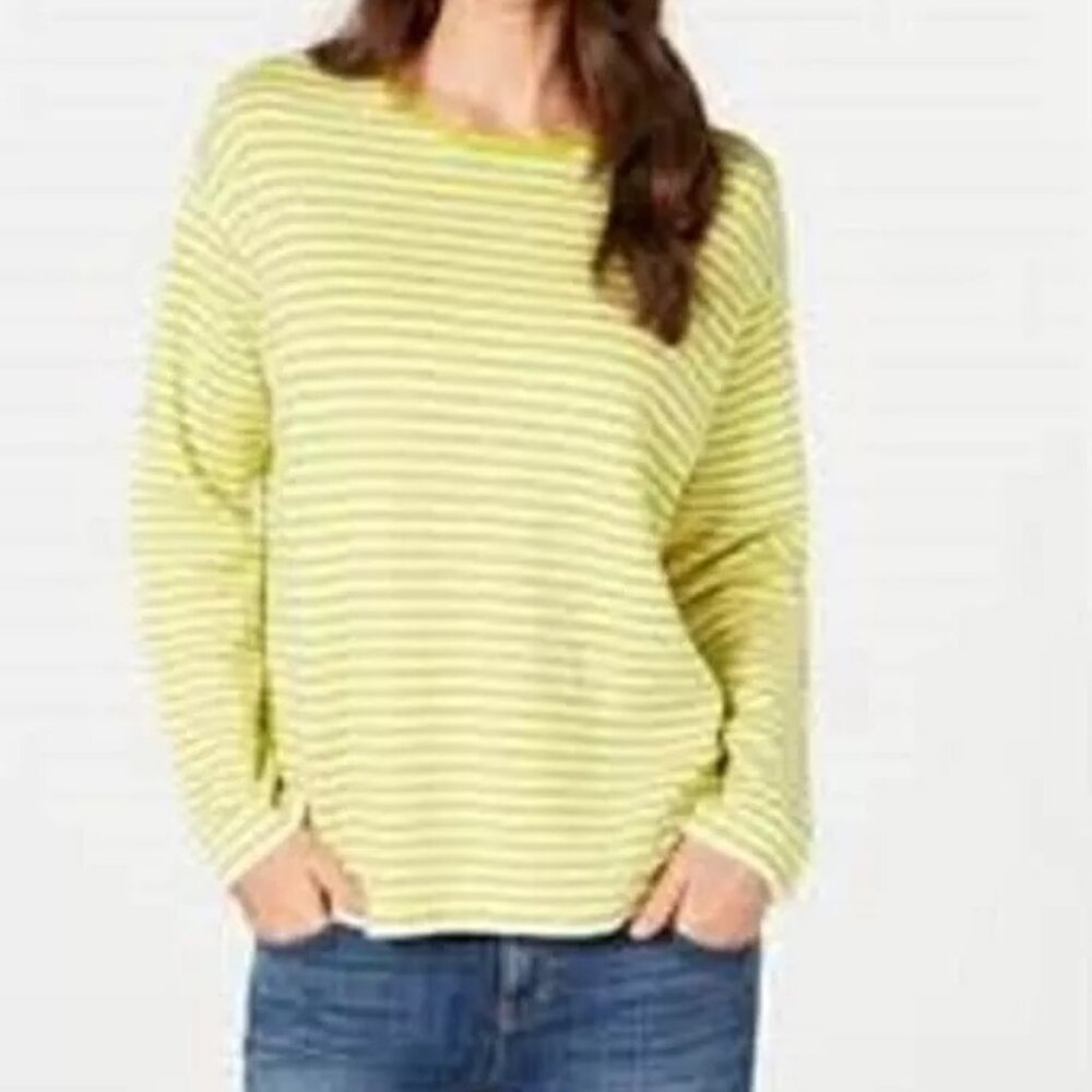 NWT Eileen Fisher Soft White Merino Round Neck Top Sweater
